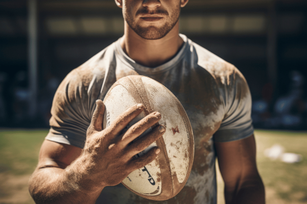 Ballon de rugby publicitaire